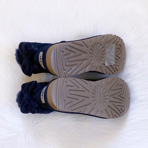 UGG Mini Bailey Corduroy Bow Boots In Navy - Picture 7 of 7